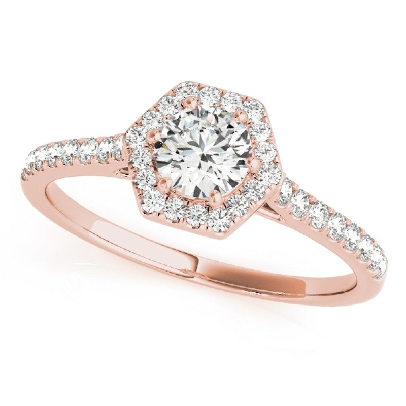 Hexagon  Halo with Diamonds Complete Includes Center Stone 1.00 Ct. $1699.00