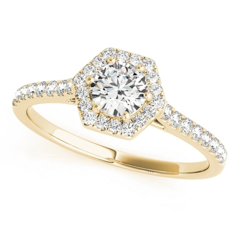 Hexagon  Halo with Diamonds Complete Includes Center Stone 1.00 Ct. $1699.00