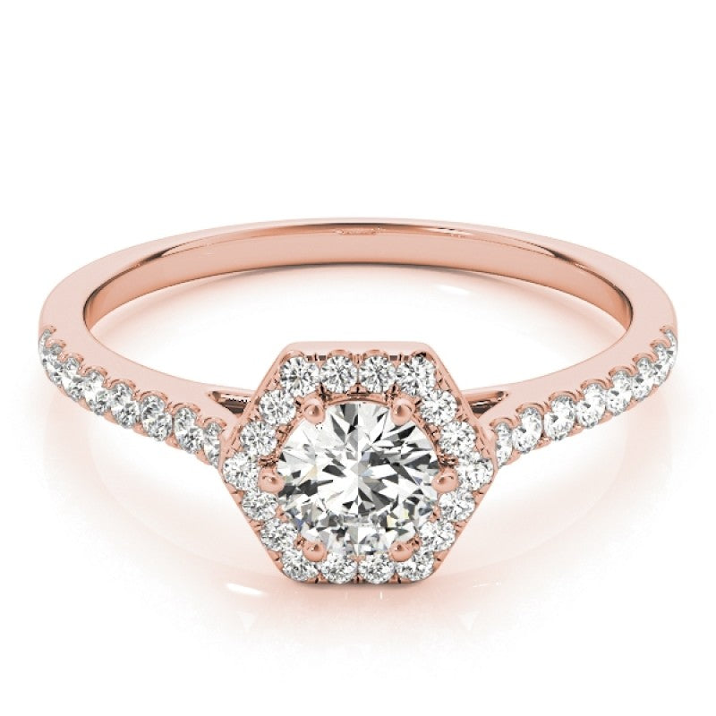 Hexagon  Halo with Diamonds Complete Includes Center Stone 1.00 Ct. $1699.00