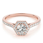 Hexagon  Halo with Diamonds Complete Includes Center Stone 1.00 Ct. $1699.00