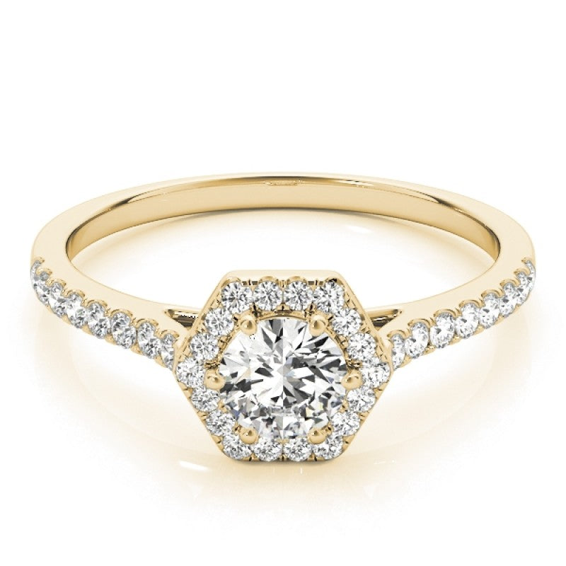 Hexagon  Halo with Diamonds Complete Includes Center Stone 1.00 Ct. $1699.00