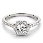 Hexagon  Halo with Diamonds Complete Includes Center Stone 1.00 Ct. $1699.00