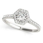 Hexagon  Halo with Diamonds Complete Includes Center Stone 1.00 Ct. $1699.00