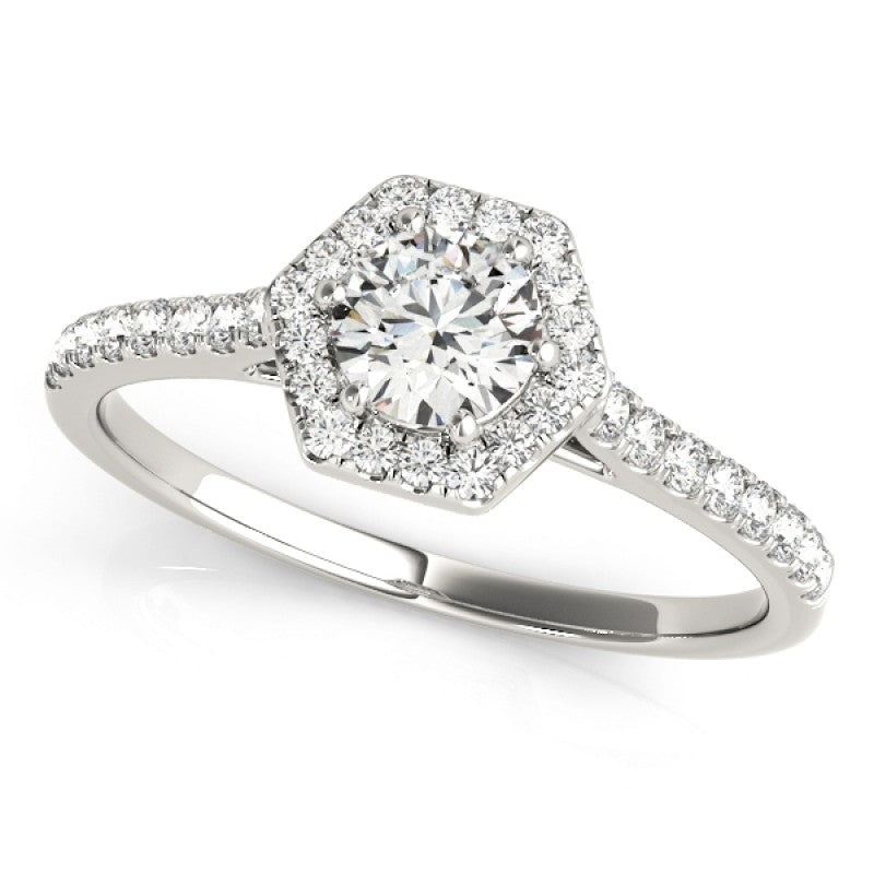 Hexagon  Halo with Diamonds Complete Includes Center Stone 1.00 Ct. $1699.00