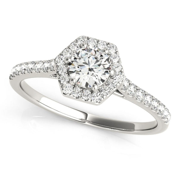 Hexagon  Halo with Diamonds Complete Includes Center Stone 1.00 Ct. $1699.00