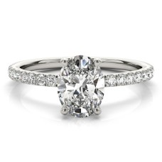 Oval with Hidded Halo and Diamond Accents $1399.00