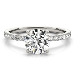 Round with Hidden Halo and Diamond Accents $1399.00