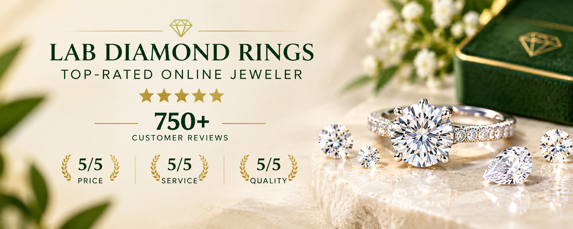 Free 2CT Earrings with any ring purchase